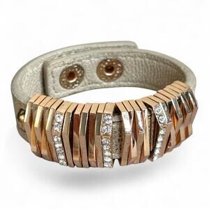 BCBG Generation Rose Gold Accents Chunky Faux Leather Wrap Bracelet